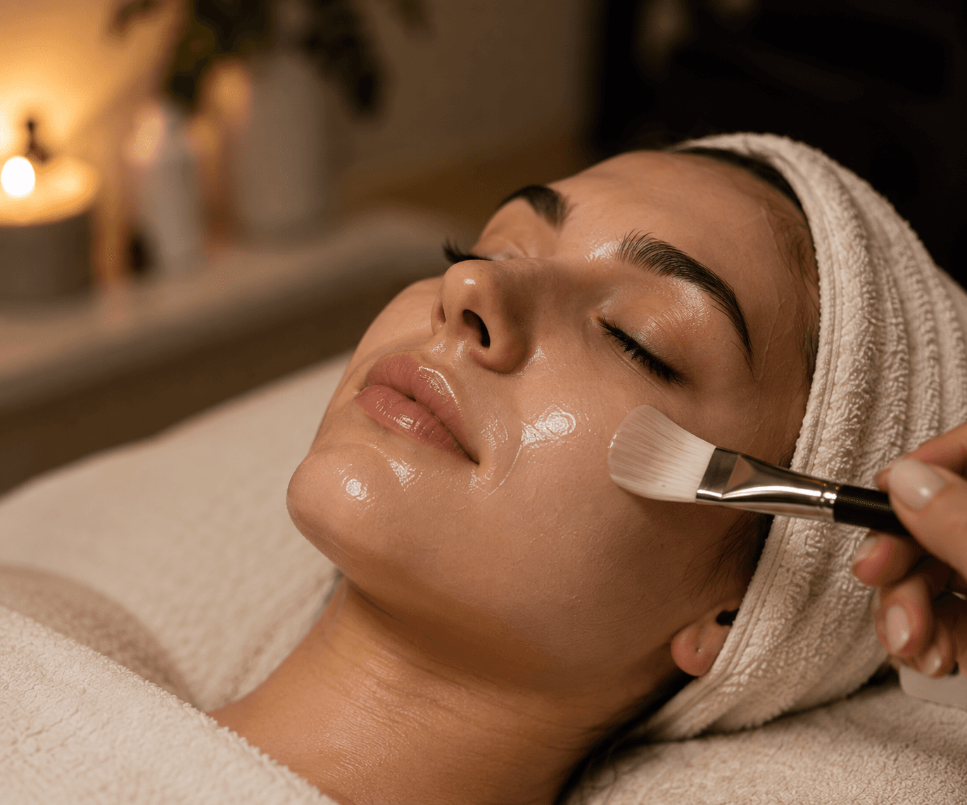 Facial mask treatment detail