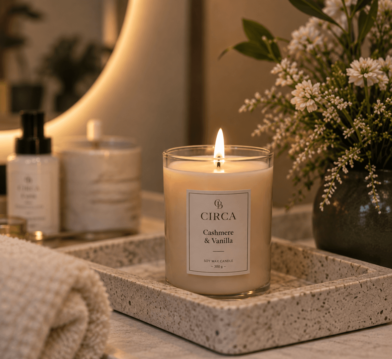 Candlelit studio ritual detail
